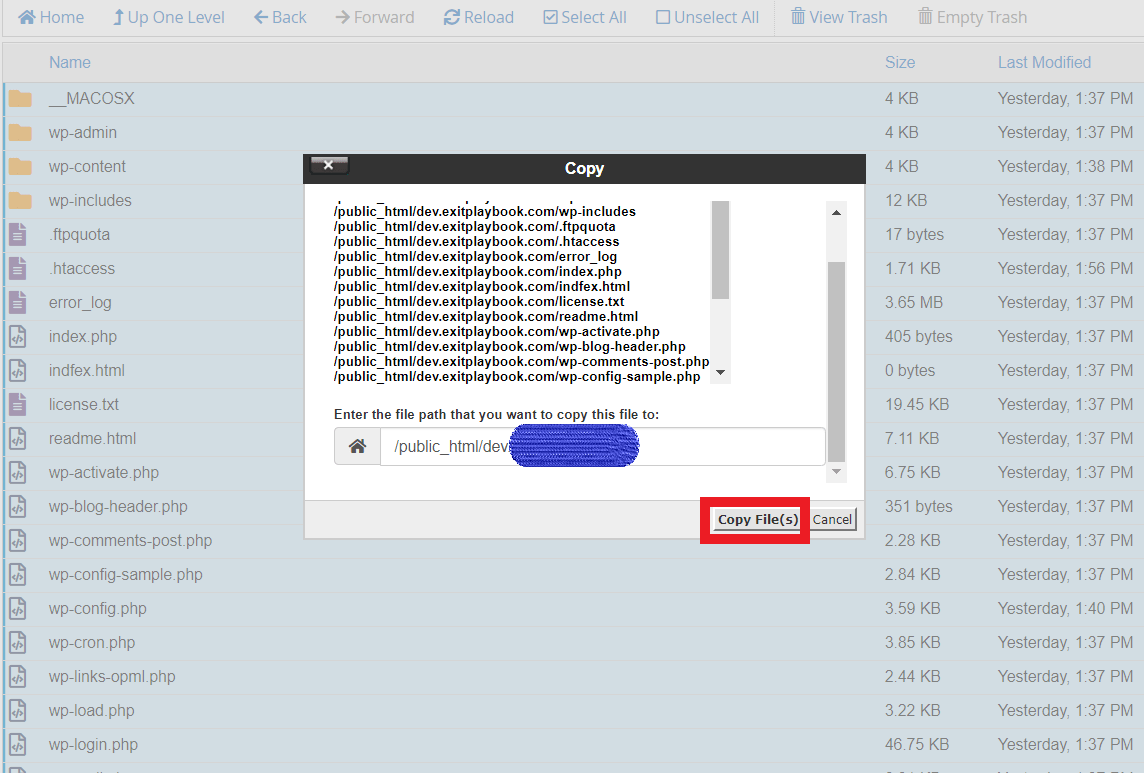 entering file path and copy all files