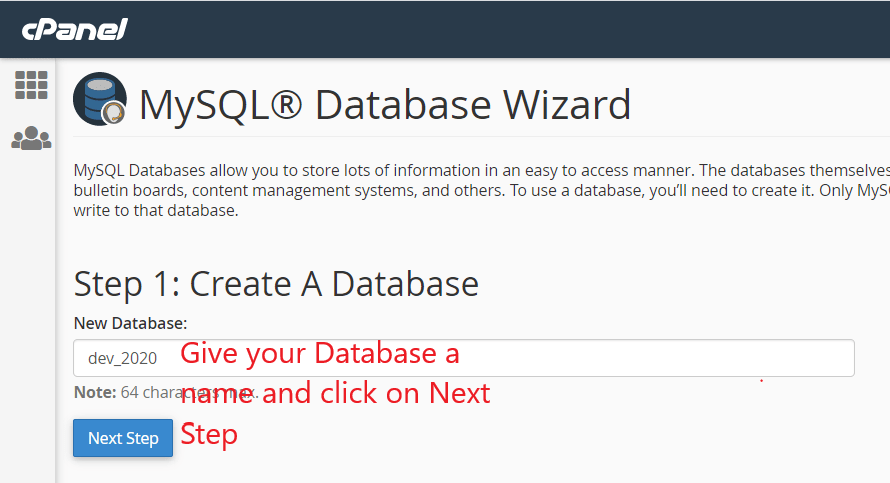 Creating a new Database