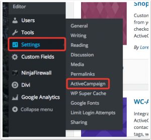 ActiveCampaign Plugin settings 