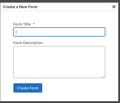 creating a new form in WordPress