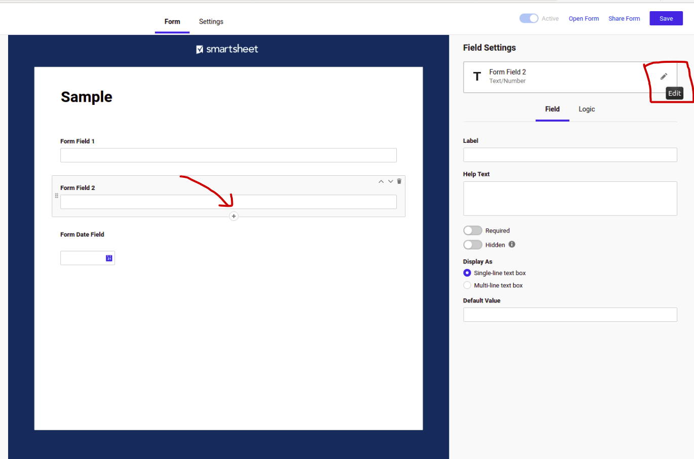 filling the smartsheet forms