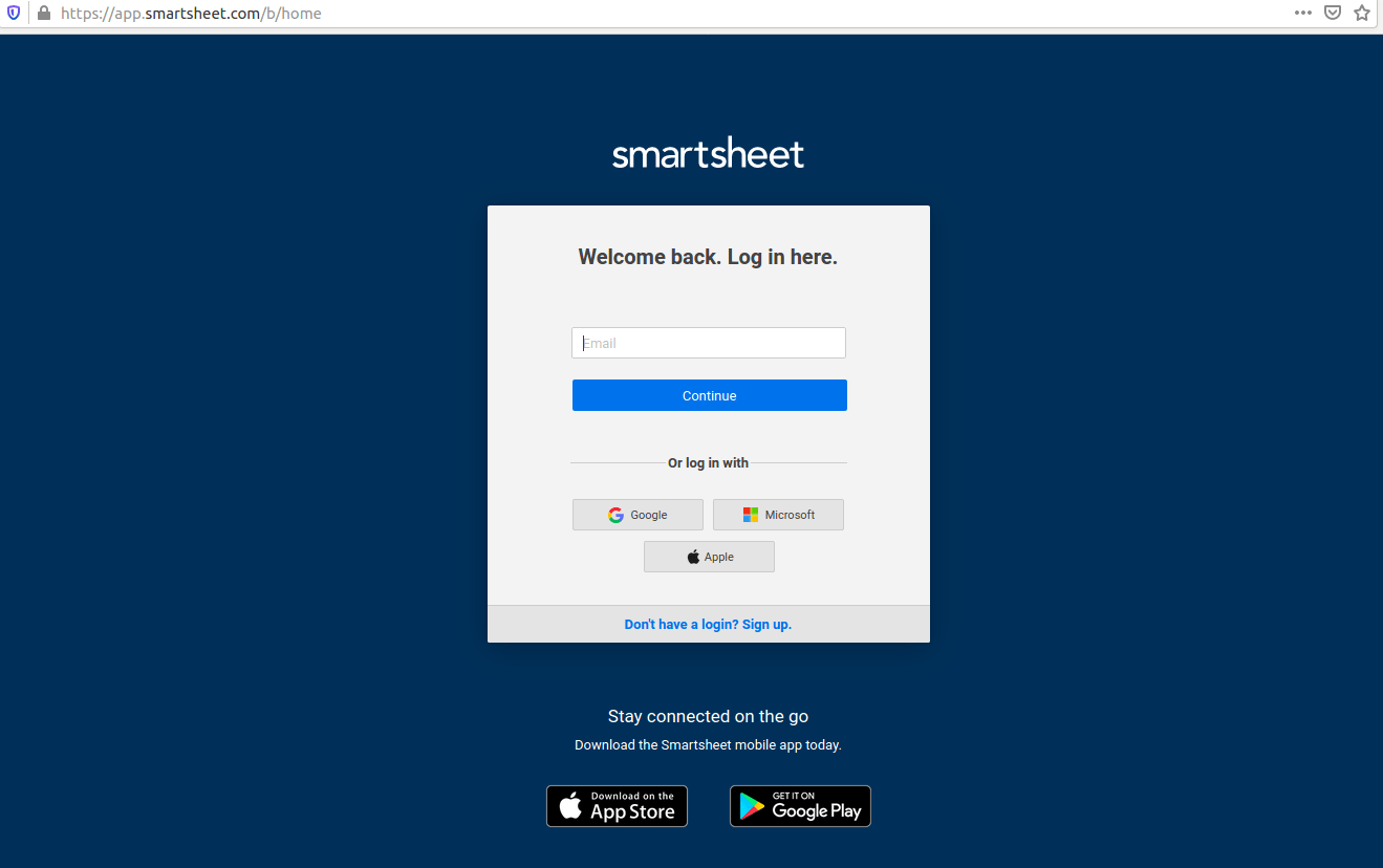 smartsheet log in