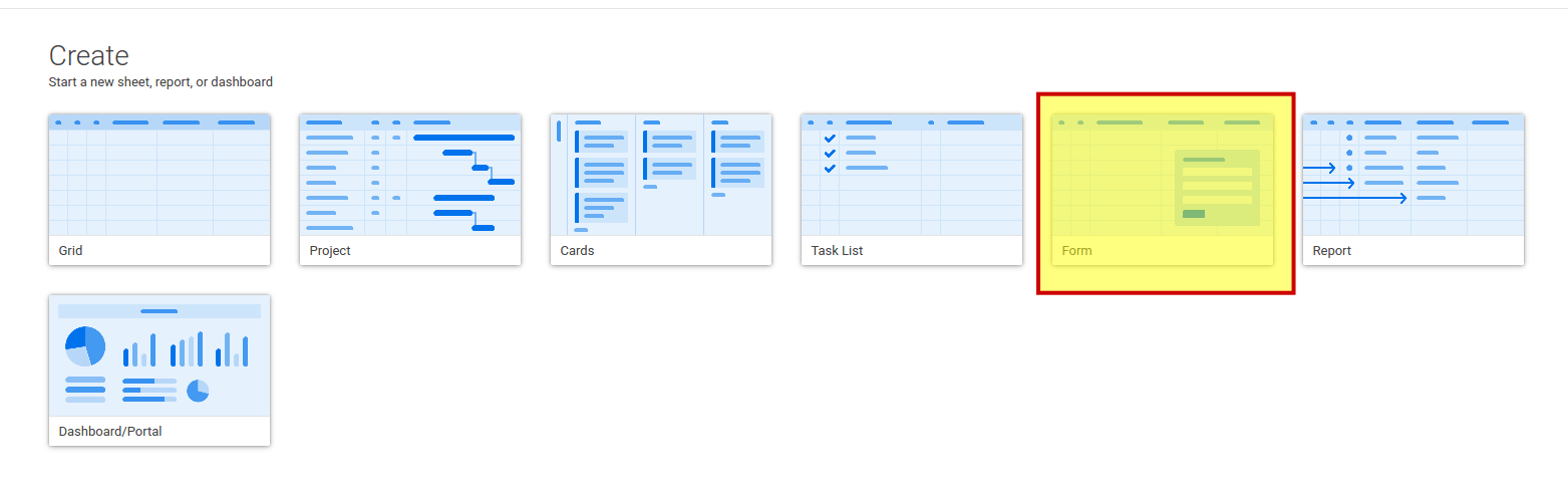 create form in smartsheet