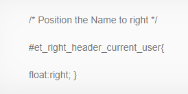position username on the right
