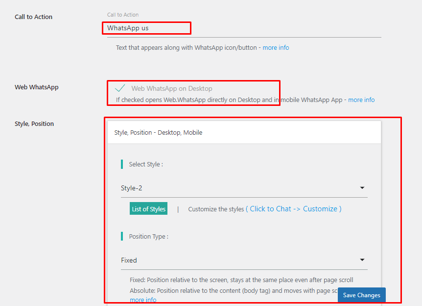 settings with wp plugin