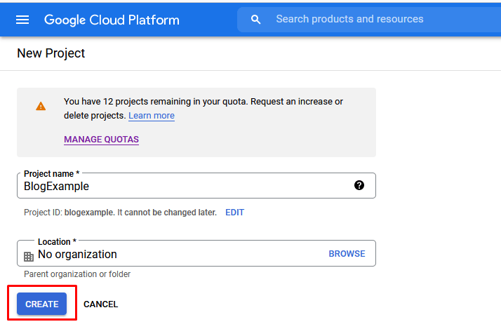 Gcloud platform project