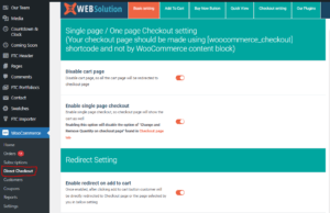 Direct checkout plugin basic settings tab