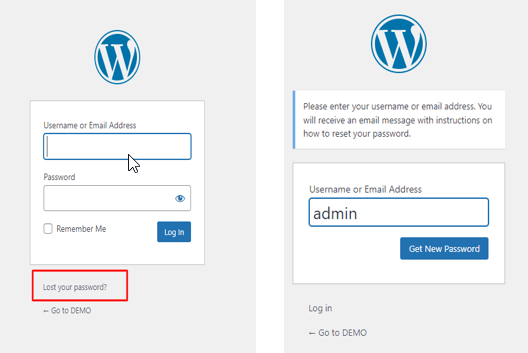 Reset Password via Login Screen