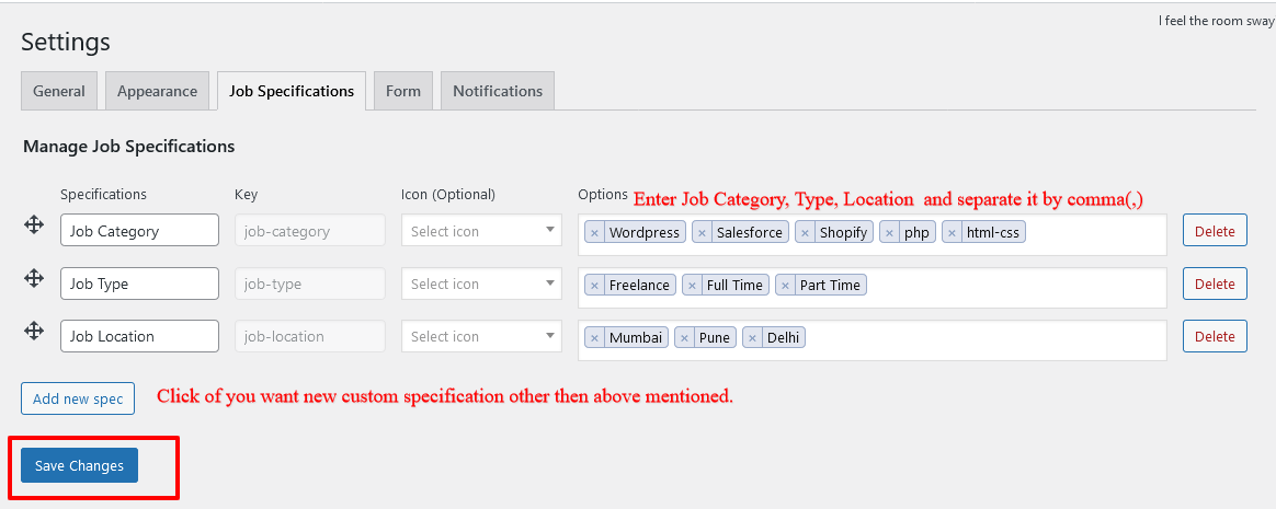 job-specification-settings-wp-plugin