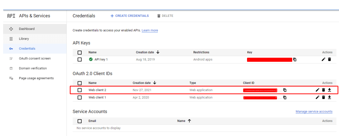 copying the JSON file and adding it to external media Google Drive setting