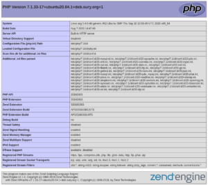 PHP Installaiton page