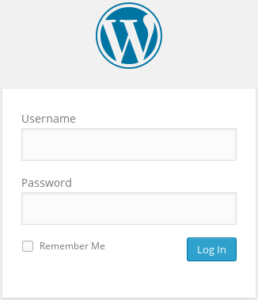 Wordpress login page