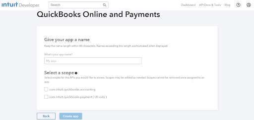 Select Quickbook Online and Payment