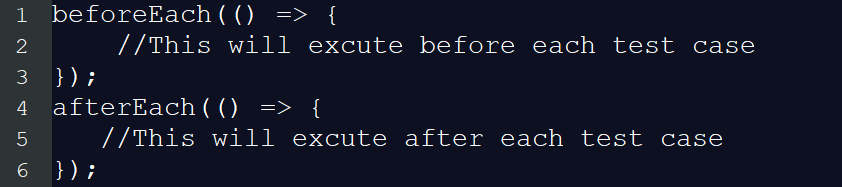 beforeEach and afterEach