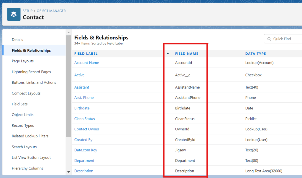 Field & Relationships