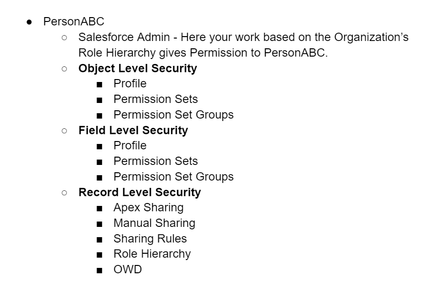 example for salesforce data security model