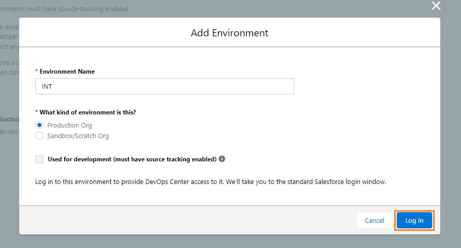 DevOps Center Add Environment